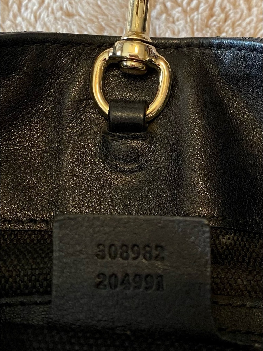 Gucci Black Patent Leather Shoulder Bag with Gold Chain Tassel - Picture 10 of 12
